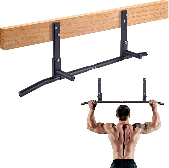 AmStaff Fitness Joist Mount Pull Up Bar, Ceiling Mounted Chin Up Bar for Home Gym, Crossfit, Beam, Rafter - Heavy Duty, Mu...