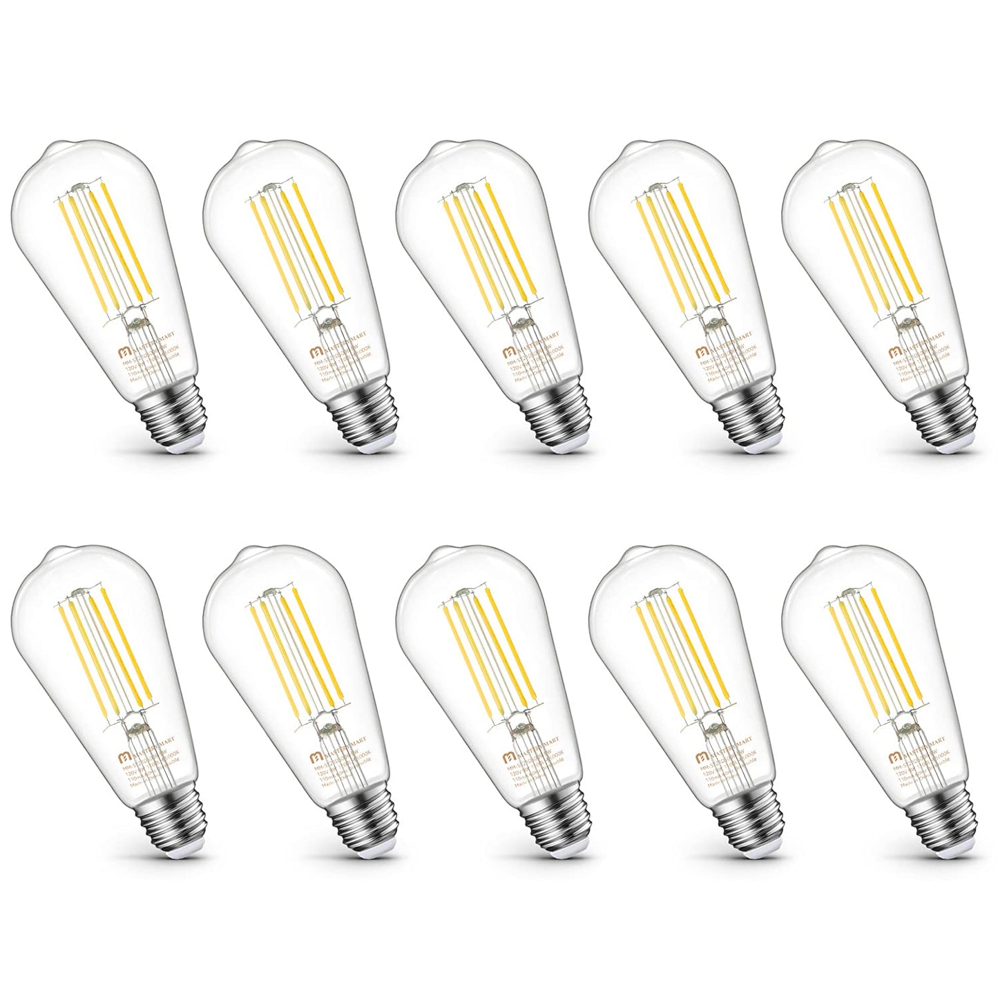MASTERY MART ST21 Dimmable LED Vintage Edison Bulb 100W Equivalent 5000K Daylight White 10 Pack E26 Base 1100LM