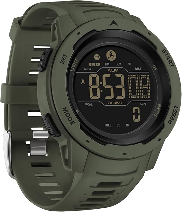 findtime Men's Digital Watch Waterproof Pedometer Watches Sport Watch Step Counter Calorie Military Watch with Stopwatch A...