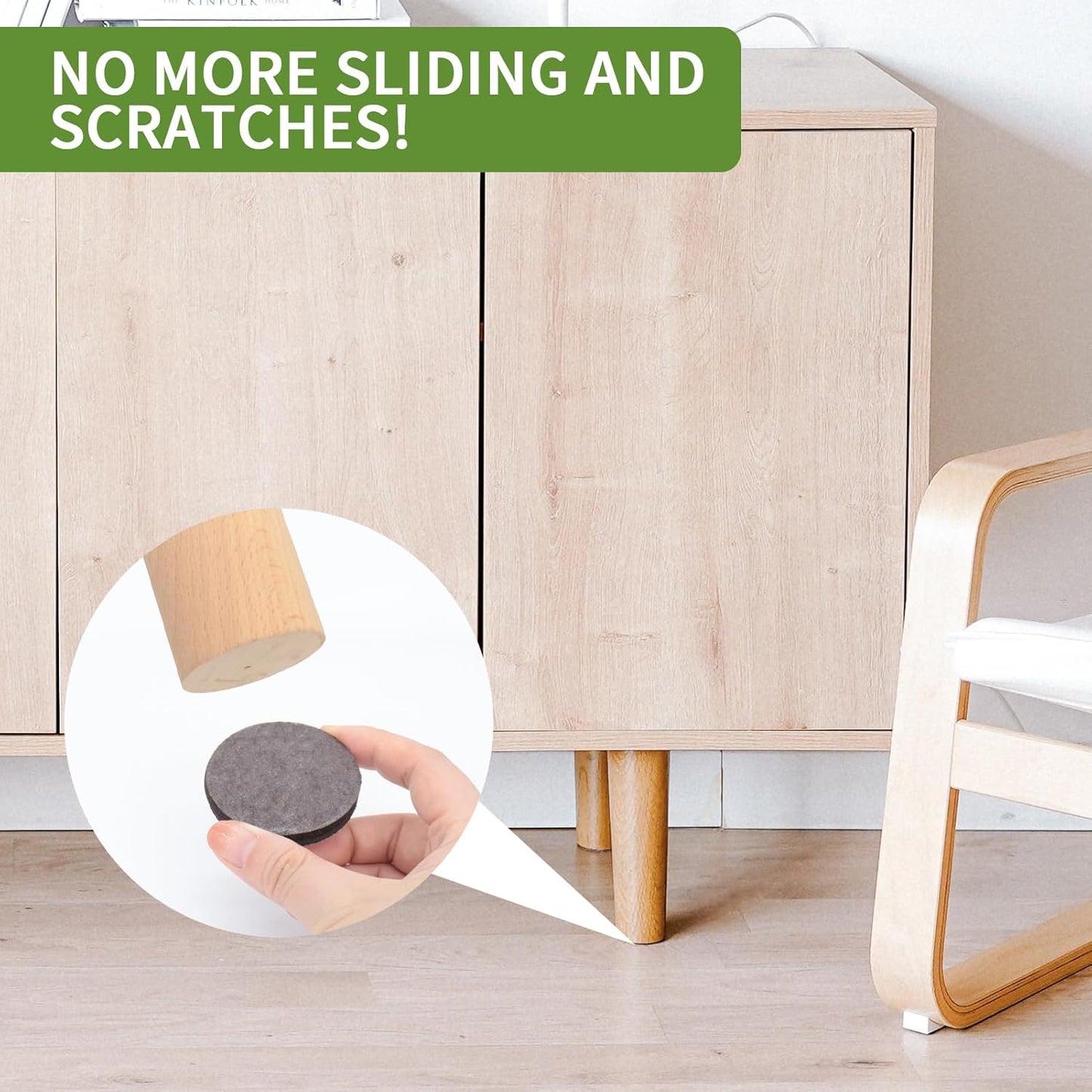 Non Slip Furniture Pads 16 PCS 2'' Round - Anti Slip Furniture Pads - Self Adhesive Rubber Feet Furniture Feet - Chair Leg Floor Protectors - Keep Furniture in Place