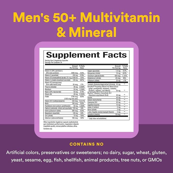 MultiFactors by Natural Factors, Women's 50+ Multivitamin & Mineral Formula, Dietary Supplement for Nutritional Support, 90 capsules (30 servings)