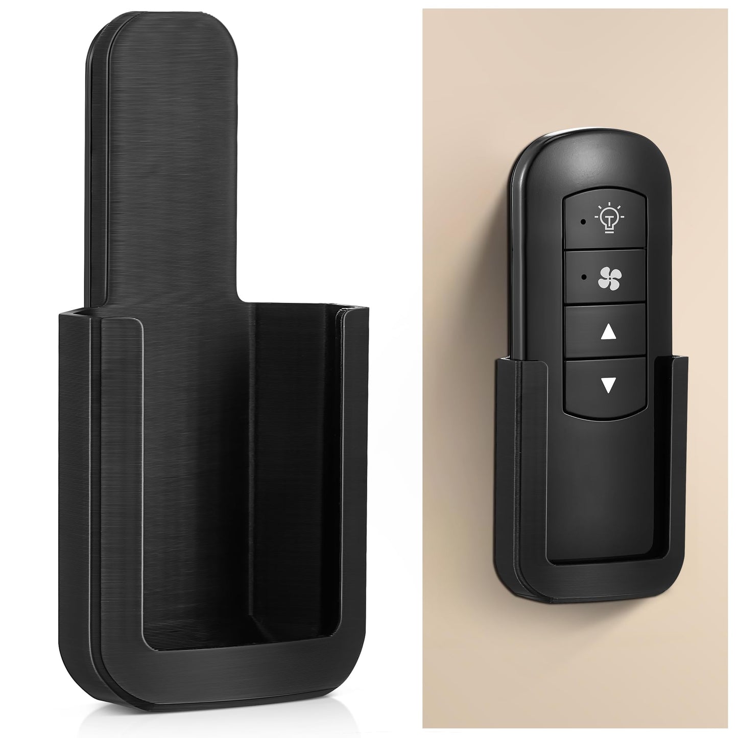 Saillong 1 Pack Ceiling Fan Remote Control Holder With Screws Wall Mount Fan Remote Bracket (Black)