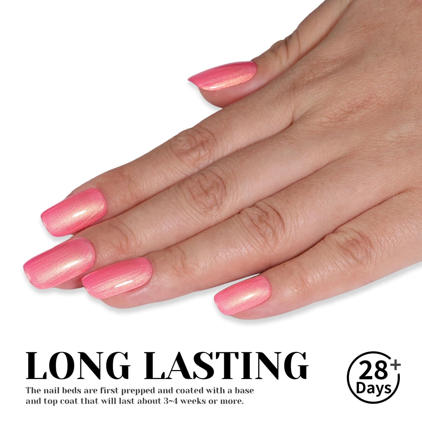 TUTUYU Coral Pink Pearl Gel Nail Polish for Manicure Salon or DIY Nail Art At Home - 12ml UV/LED Soak off