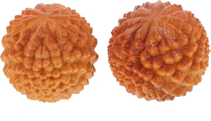 LALAFINA 2Pcs Wooden Baoding Balls Chinese Hand Exercise Massage Balls Health Cypress Meditation Tools for Hand Exercise