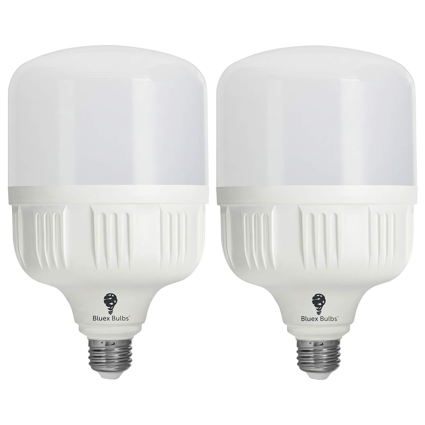 Bluex Bulbs 2 Pack 300W Led Corn Light Bulb, 40W Equivalent, Cool White 5000K, E26 Base, 4000 Lumens, Metal, White