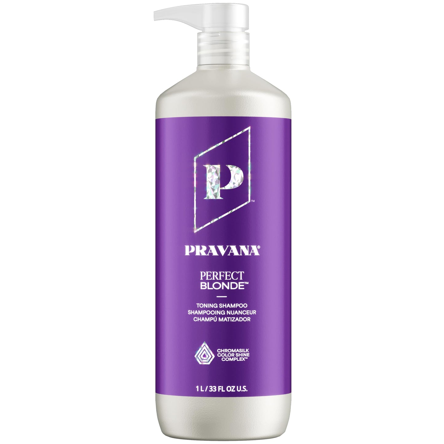 Pravana The Perfect Blonde Purple Toning Shampoo | Neutralizes Brassy, Yellow Tones | For Color-Treated Hair | Chromasilk Enhanc