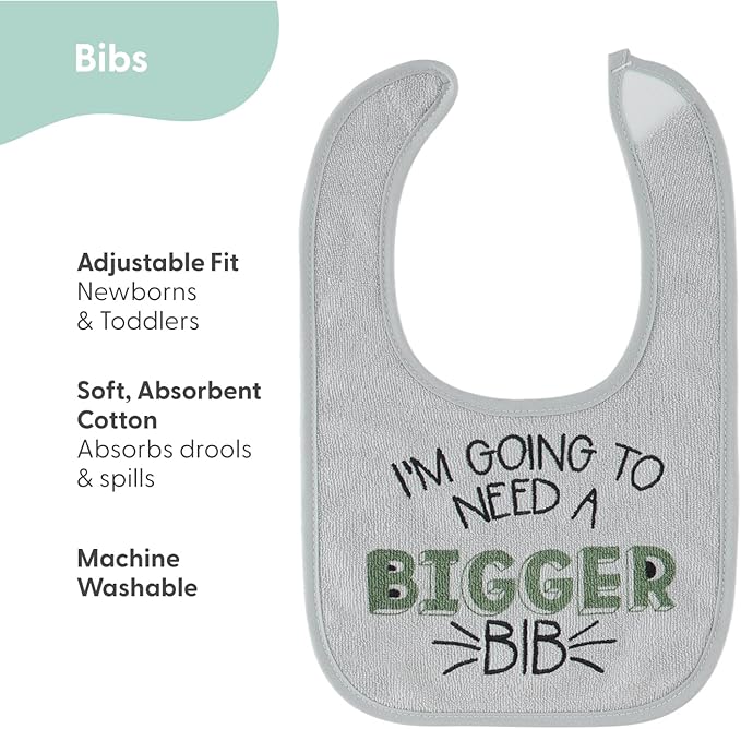 The Peanutshell Baby Boy Terry Bibs Set of 10-100% Cotton, Soft, Absorbent Baby Bibs, Toddler Boy Set, Newborn & Infant Bib - Dinosaur