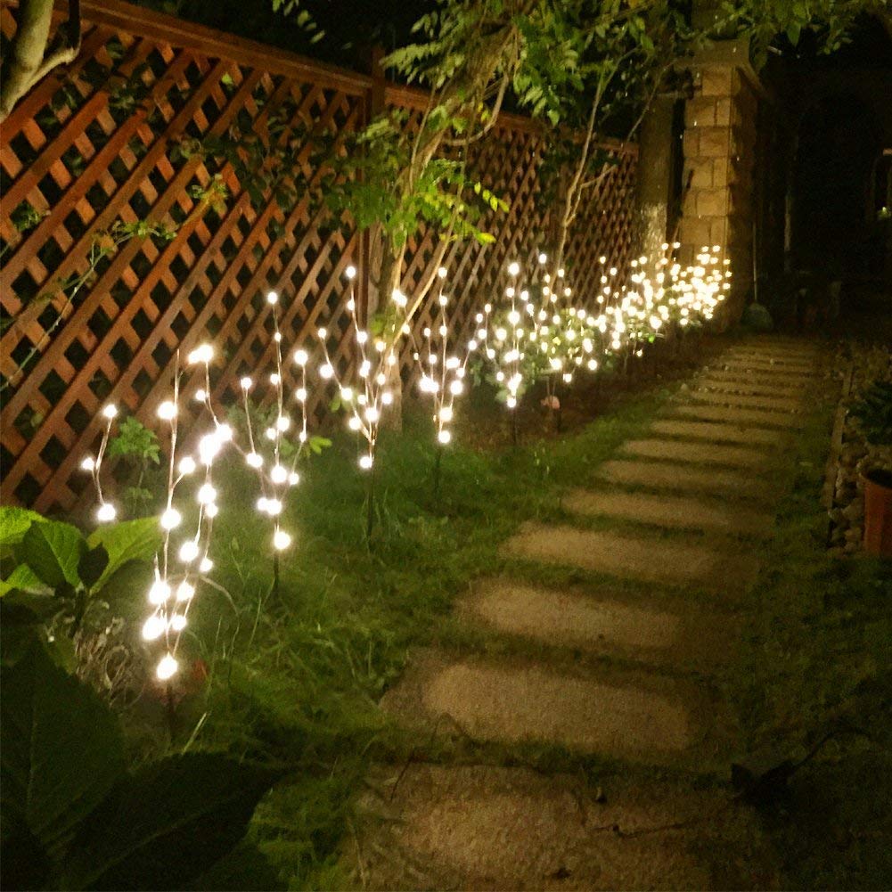 Vanthylit Lighted Twig Stakes Set Of 2, 30 Brown Plastic, 120 Warm White Lights For Indoor/Outdoor Pathway Decoration