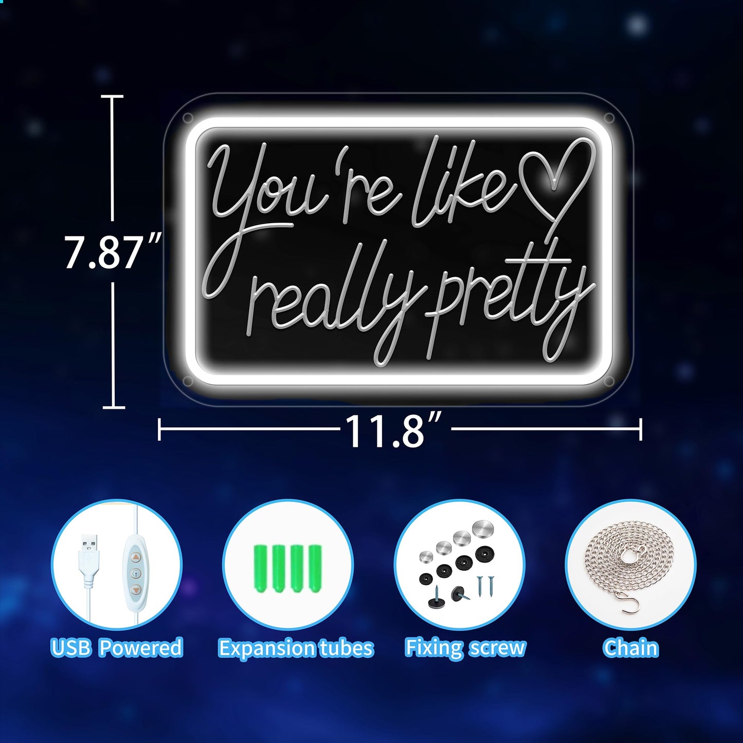 YouRe Like Really Pretty Neon Signs For Wall Decor  Neon Lights Signs For Bedroom Decor Birthday Gift For Teen Girls Led Neon Sign White Neon Sign For Salon  Home  Wedding  Party