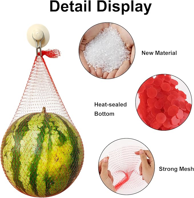 100Pcs Produce Mesh Bags,20 Inch Seafood Boil Bags Packing Supplies Net,Reusable Mesh Nylon Netting Bulk Storage Bag for vegetables Storage Fruits Seafood and Other Agricultural Products(Red)