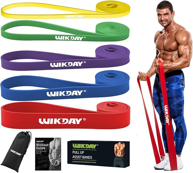 WIKDAY Resistance Bands for Working Out, Exercise Bands, Workout Bands, Pull Up Assistance Bands for Body Stretching Train...