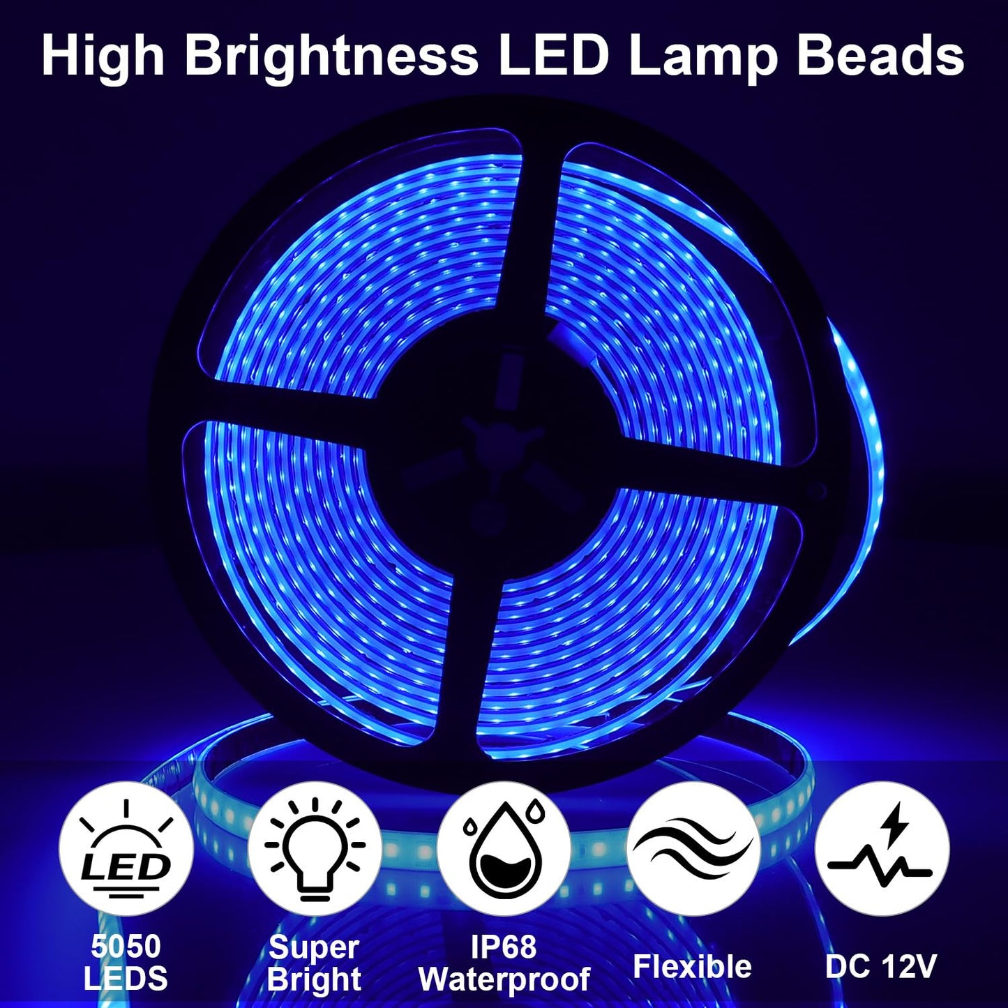 20Ft Rv Awning Lights  12V Blue Rv Led Strip Lights  Ip68 Waterproof Camper Awning Lighting For Motorhome Travel Travel Trailers  Camper  Food Trucks