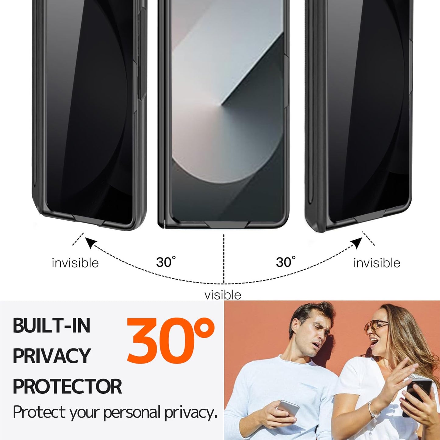 Ninki For Samsung Galaxy Z Fold 7 Case With S Pen Holder & Stylus And Invisible Kickstand,Built In Privacy Screen Protector And