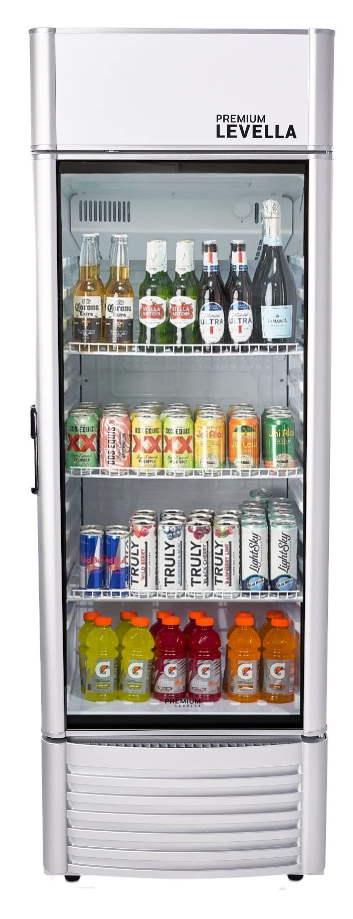 Single Door Beverage Cooler - 6.5 cu ft - Silver by Premium Levella
