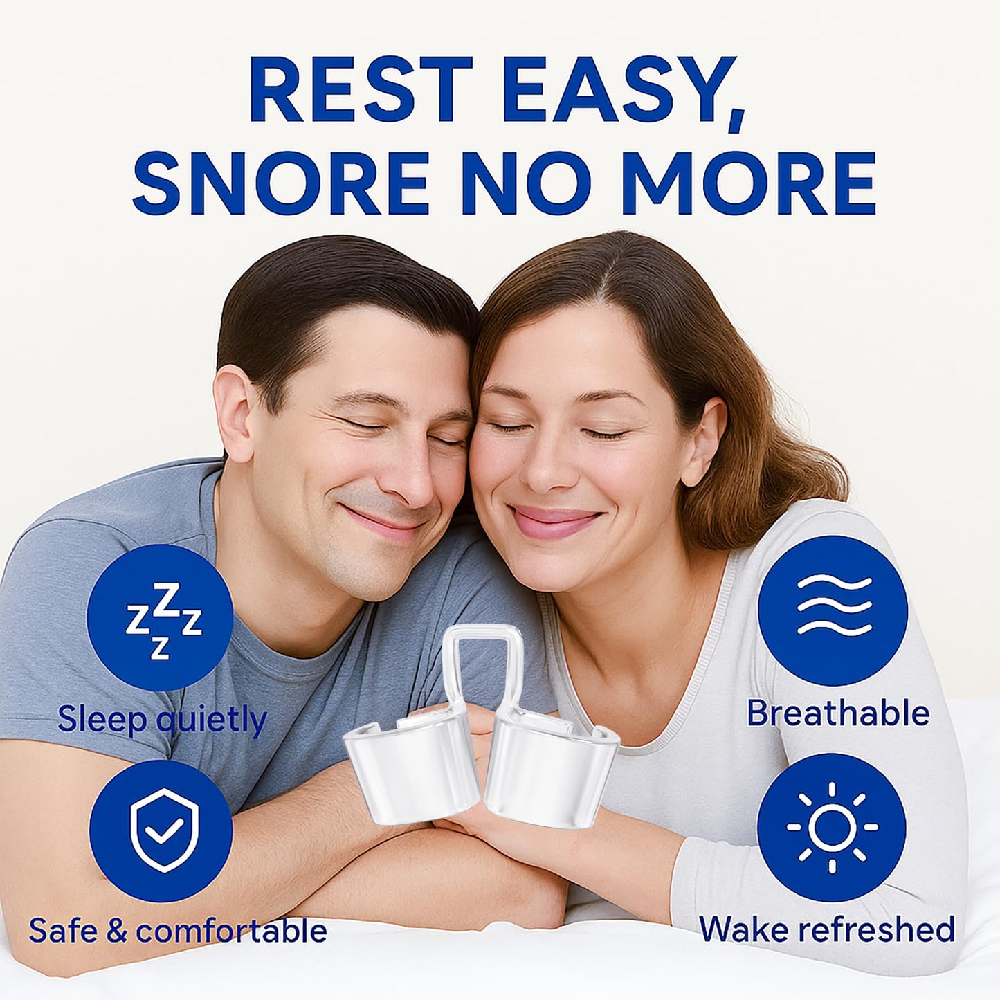 Anti Snoring Devices, Adjustable Snore Stopper for Men and Women, Snoring Solution, Individually Packaged & Reusable – 4 Pack