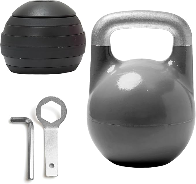 Kettlebell Kings Adjustable Kettlebell Set, 26-70 lb - Strength Training Kettlebells with 7 Plates - Secure Lock System an...