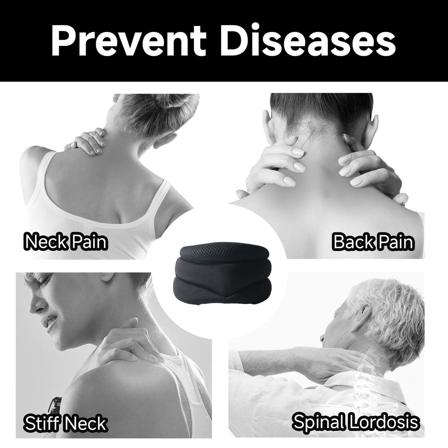 Neck Support for Snoring, Neck Brace, Neck Brace for Sleeping, Adjustable Soft Foam Neck Braces for Men & Women, Ergonomic Design for Comfortable Sleep/Home/Travel/Office(Adjust 5.31-6.49inch)