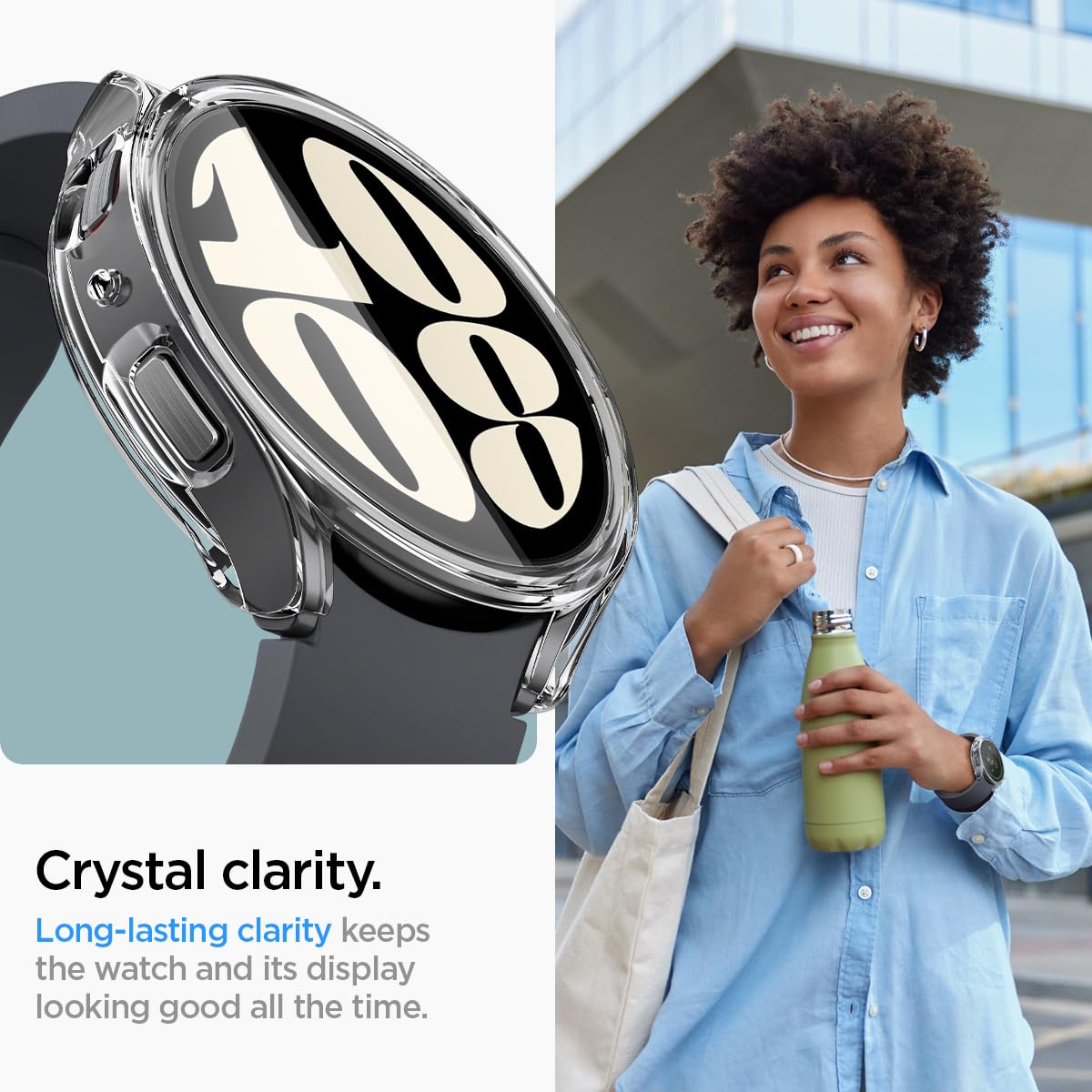 Spigen Ultra Hybrid Designed For Samsung Galaxy Watch 6 40Mm Case Scratch-Resistant Overall Protective Cover With Screen Protect