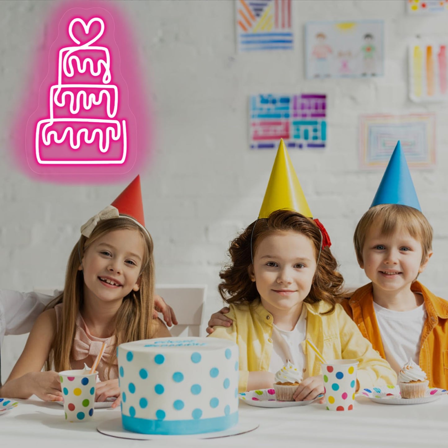 Birthday Cake Neon Sign For Wall Decor Led Dimmable Acrylic Neon Light Up Birthday Party Sign Banner Handmade Wall Art Lights For Food Shop Shops Christmas Birthday Party Gift