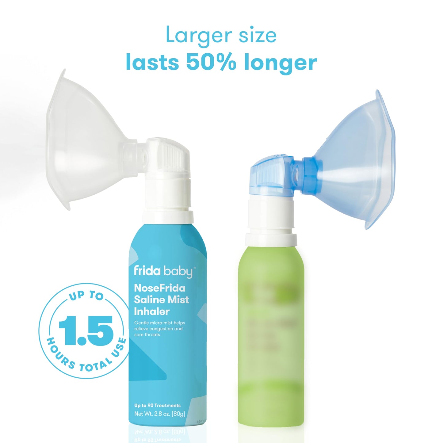 Frida Baby NoseFrida Saline Mist Nasal Inhaler, Decongestant Spray for Congestion & Allergy Relief for Babies + Kids, Nasal Saline Spray, Soothes Stuffy Nose & Sore Throat, Includes Mask