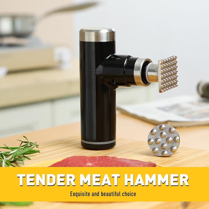 Electric Meat Tenderizer Tool,Cordless Meat Tenderizer Machine with 2 Stainless Steel Meat Mallet,Kitchen Essentials For Tenderizing Steak/Beef/Chicken Chops