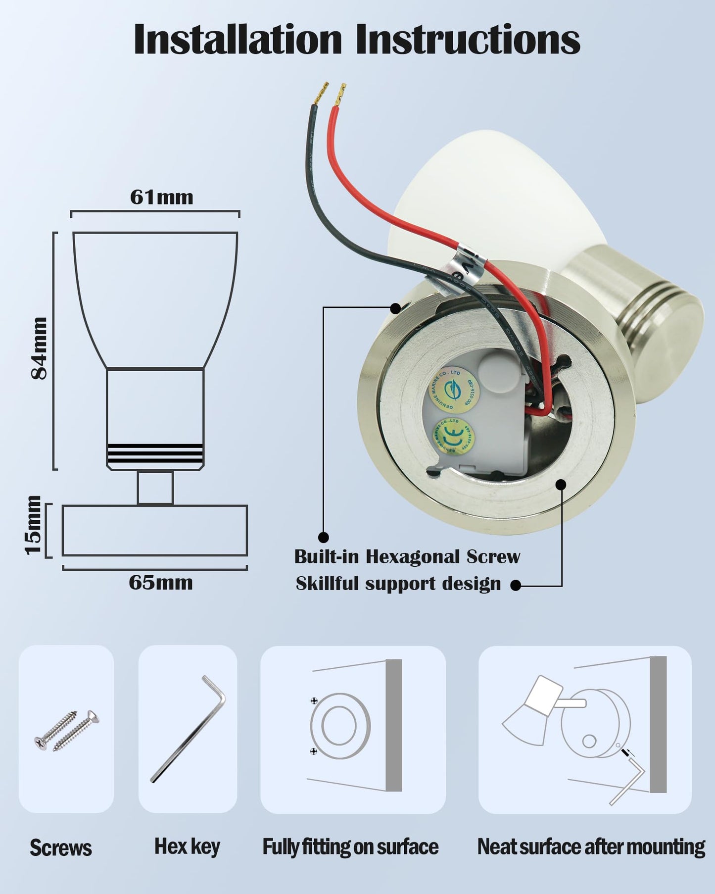 Thalassa Rv Interior Lights Led 12V Fixtures Dimmable Boat Reading Lamp 12 Volts 3W Wall Sconce Led For Marine Caravan Camper Van Indoor Warm White Sconces Lighting