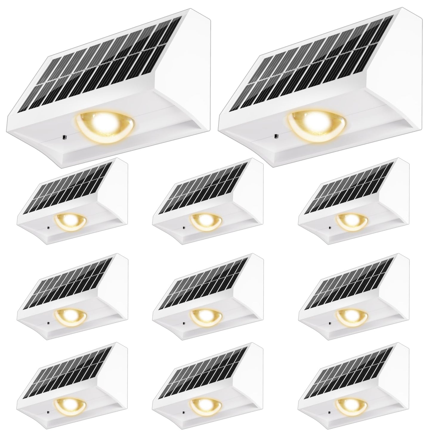 SenLuKit Solar Fence Lights LED 7 Mode Waterproof Outdoor Deck Lights 12 Pack White SFL - 12