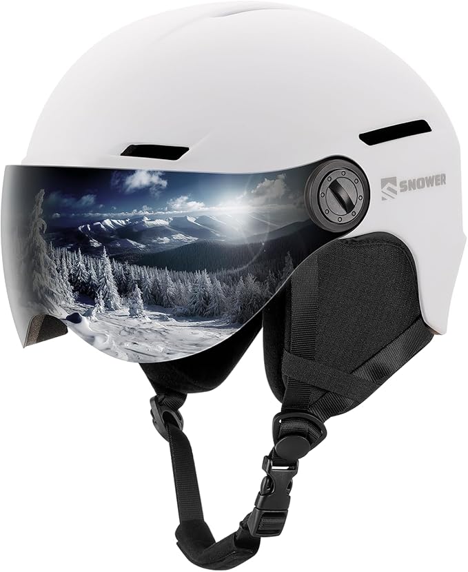 SNOWER Ski Helmet with Goggles, 2-in-1 Snowboard Helmet and Visor Goggles Combo - Adjustable Fit & Ventilation System - Sn...