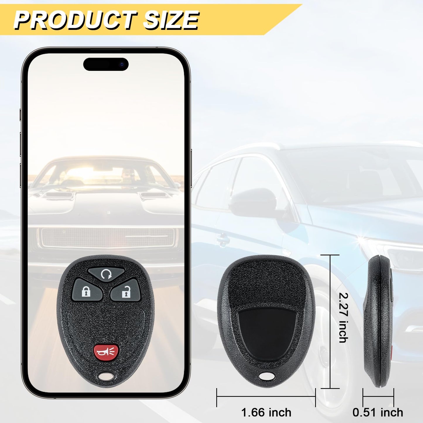 Vurkcy Key Fob Replacement For 2006-2010 Chevy Hhr/ 05-08 Uplander/ 05-07 Buick Terraza & Saturn Relay/ 05-06 Montana Car Keyles