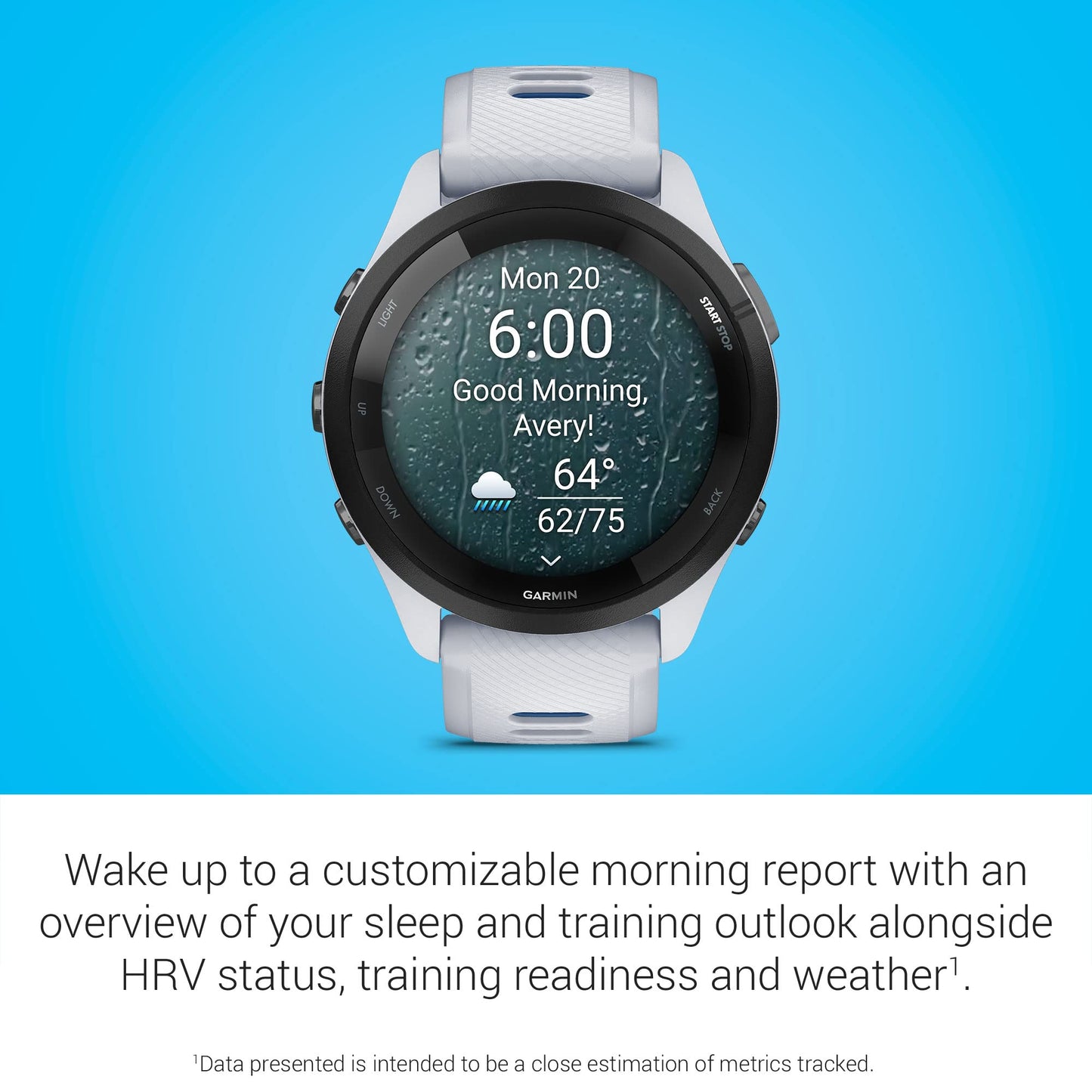 Garmin Forerunner 265 Running Smartwatch, Colorful AMOLED Display, Training Metrics and Recovery Insights, Whitestone and Tidal Blue (Renewed)