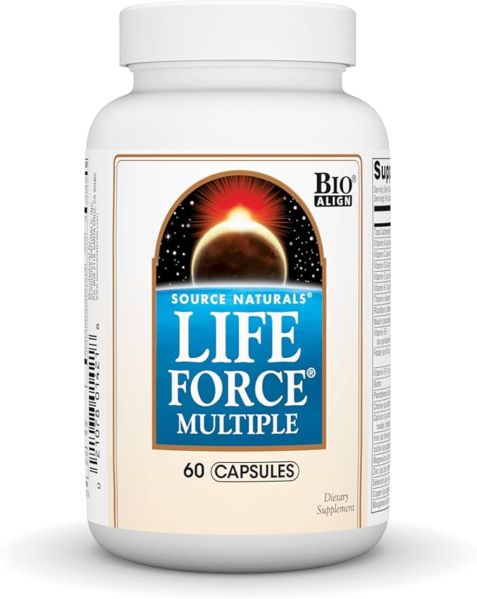 Source Naturals Life Force Multiple Daily Multivitamin High Potency Essential Vitamins, Minerals, Antioxidants & Nutrients - Energy & Immune Boost* - 60 Capsules