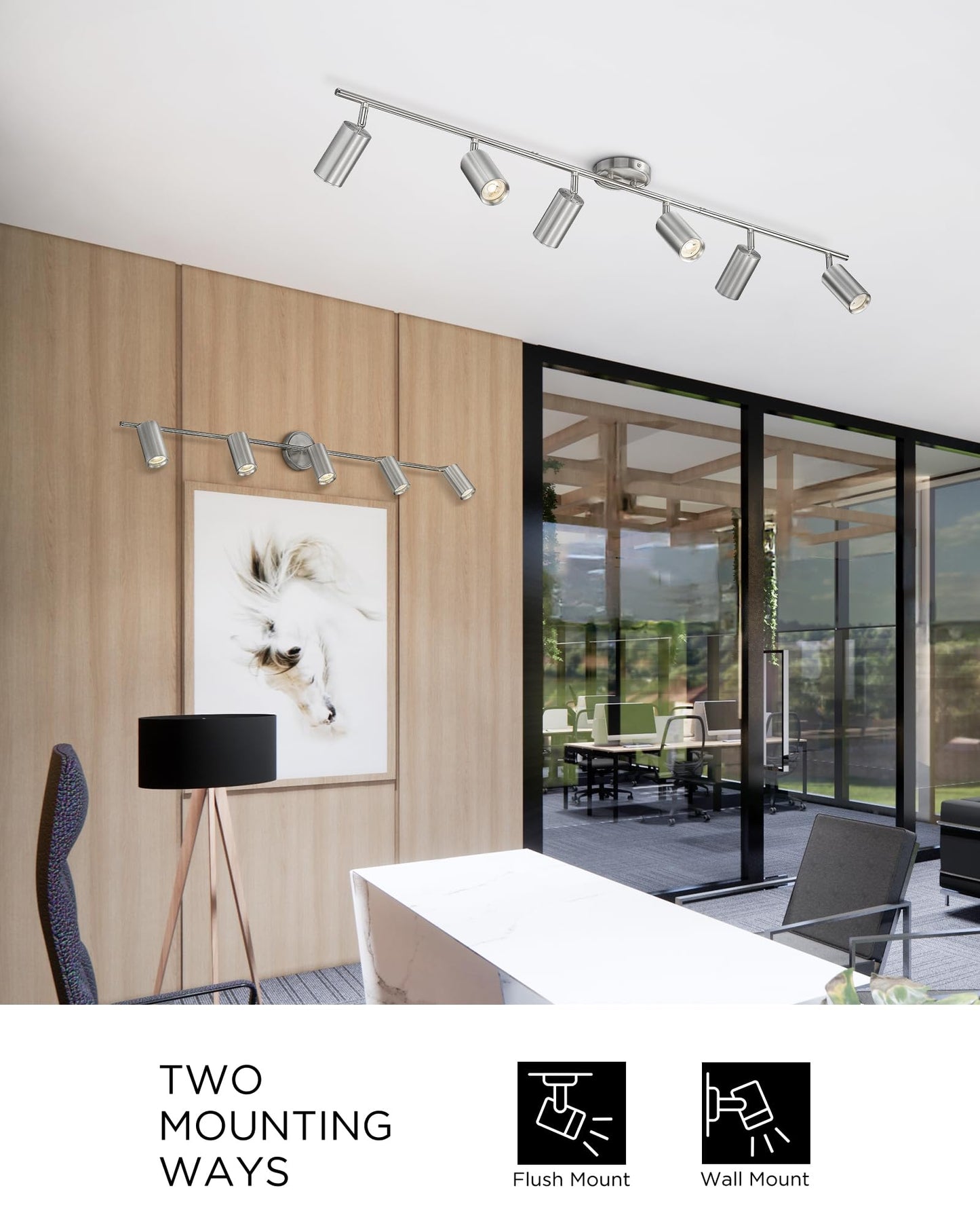 Femila 3000K Led Track Lighting  53 Modern Track Lighting Kit  Come With Bulbs  Brushed Nickel Finish  Gu10 Base  4Fs84Tl-6 Bn