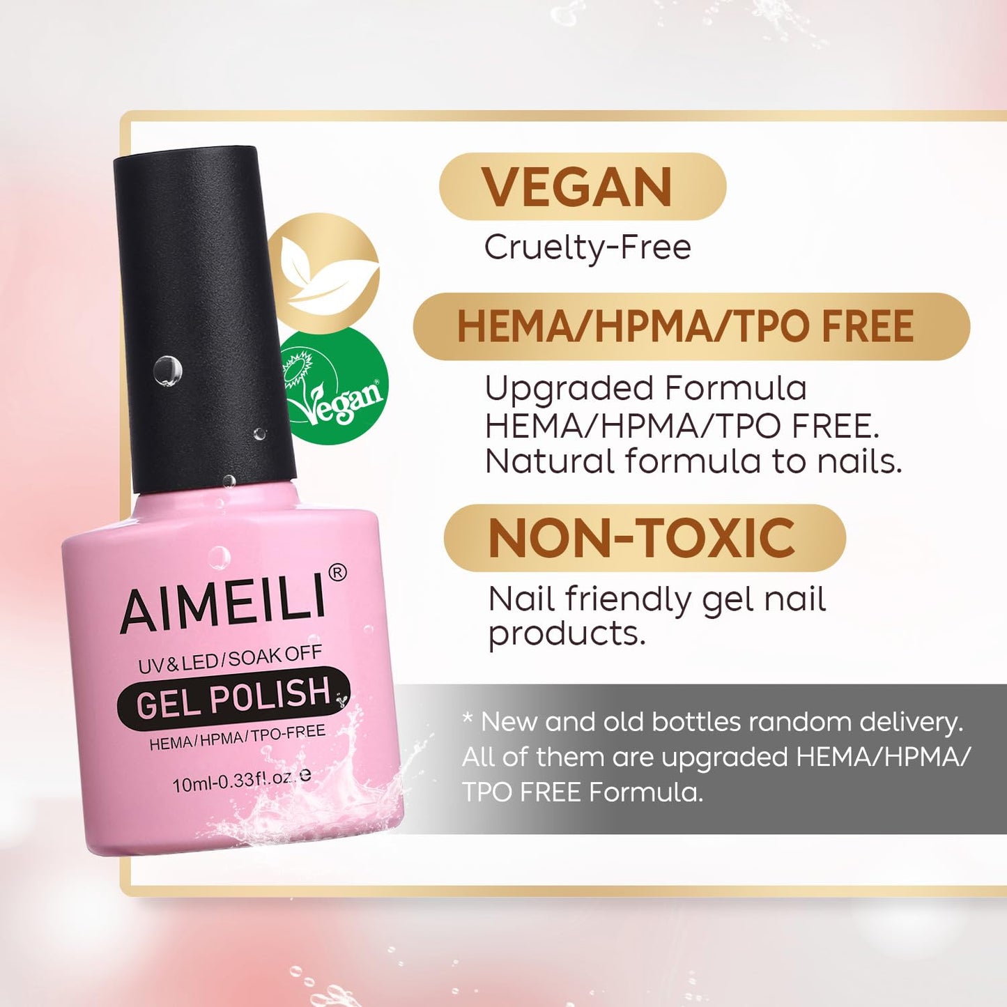 AIMEILI Hema Free Gel Nail Polish Soak Off U V Yellow Glitter Gel Polish for Nail Art DIY at Home -566 10ml