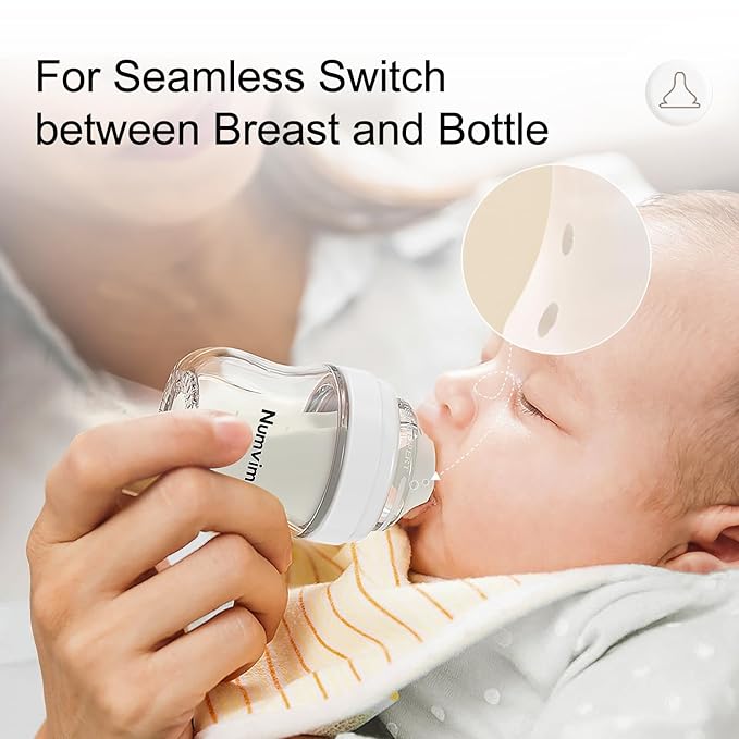 Natural Glass Baby Bottles Gentle & Extra Slow Flow, Newborn Breastfeeding Bottle with Anti Colic Nipple for 0 Months Babies, 3 Packs (Brown (5 Ounce), 1 Count (Pack of 3))