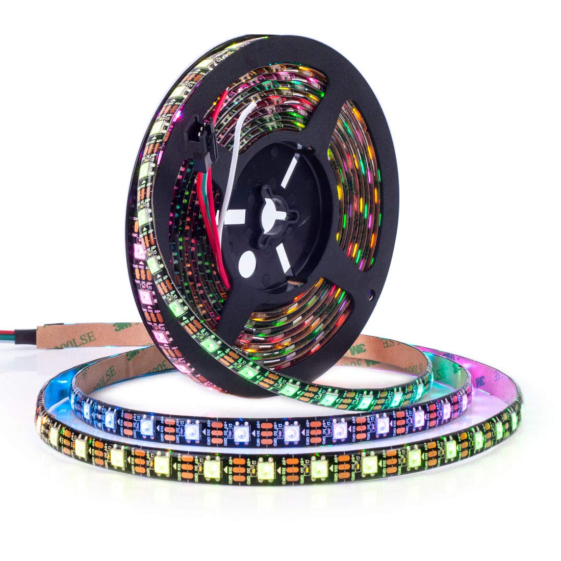 Btf-Lighting Ws2812B Rgb Led Strip 16.4Ft 300Led Chasing Effects Ip65 Black Fpcb