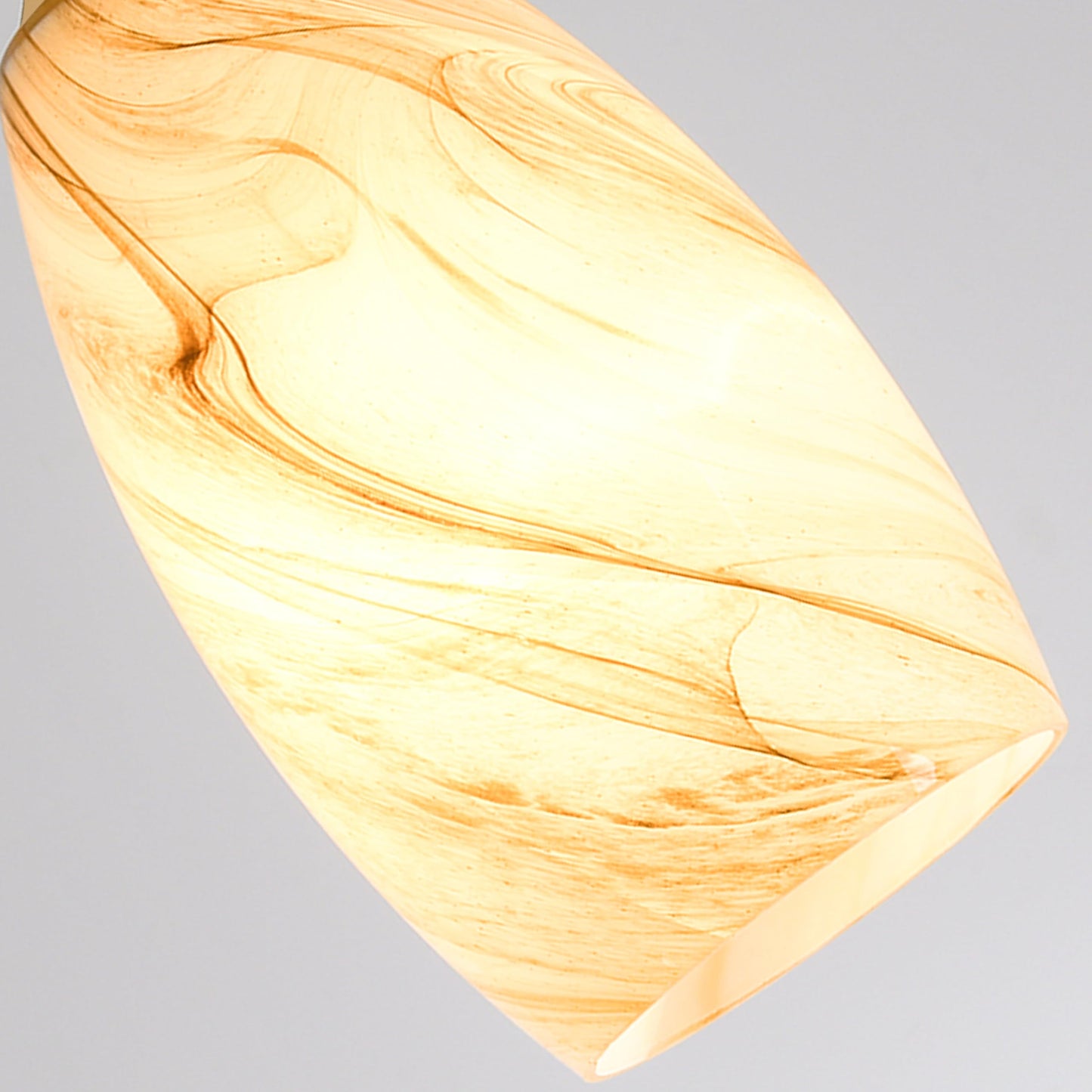 Go&So Honey-Bronze Gradient Flow Pendant Light Shade  7.8H Oval Fixture  1.57 Fitter  3 Pack Kitchen Pendant Lighting Over Island -Hand-Blown Fluid Line Texture For Chandelier Replacement Shades Set