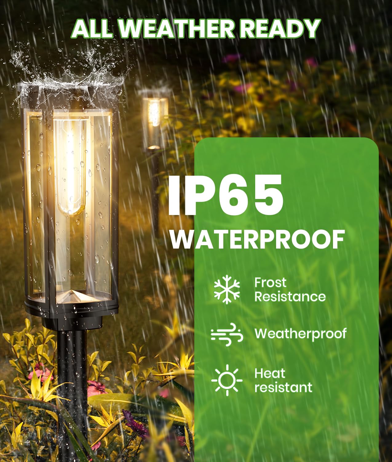 BITPOTT Bright Solar Pathway Lights Outdoor, 8 Pack Solar Powered Garden Lights Waterproof IP65, Auto On/Off Outdoor Light for Lawn Patio Walkway Driveway Decor Landscape Lighting