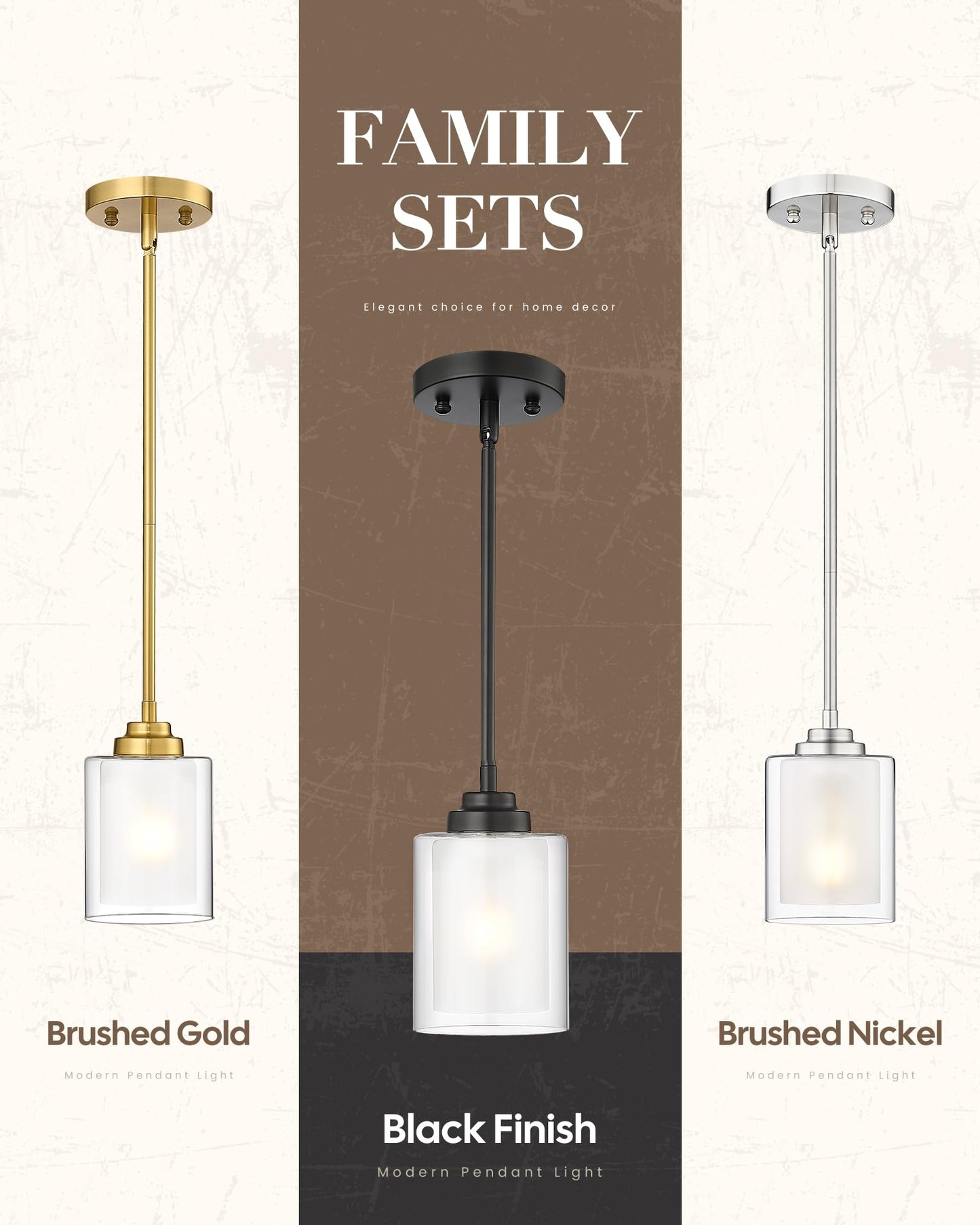 Tengxin Modern Pendant Light  Matte Black Pendant Lights Kitchen Island Farmhouse Pendant Lighting For Dining Room Bedroom Bar Office 2Pack Txplbk02-2Pk