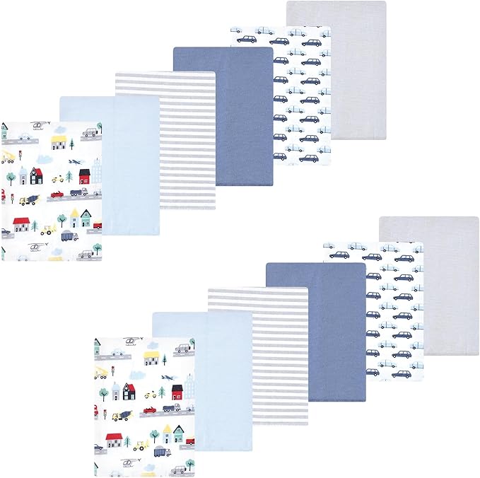 Luvable Friends Hudson Baby Flannel Burp Cloths 12pk, Metro City Life