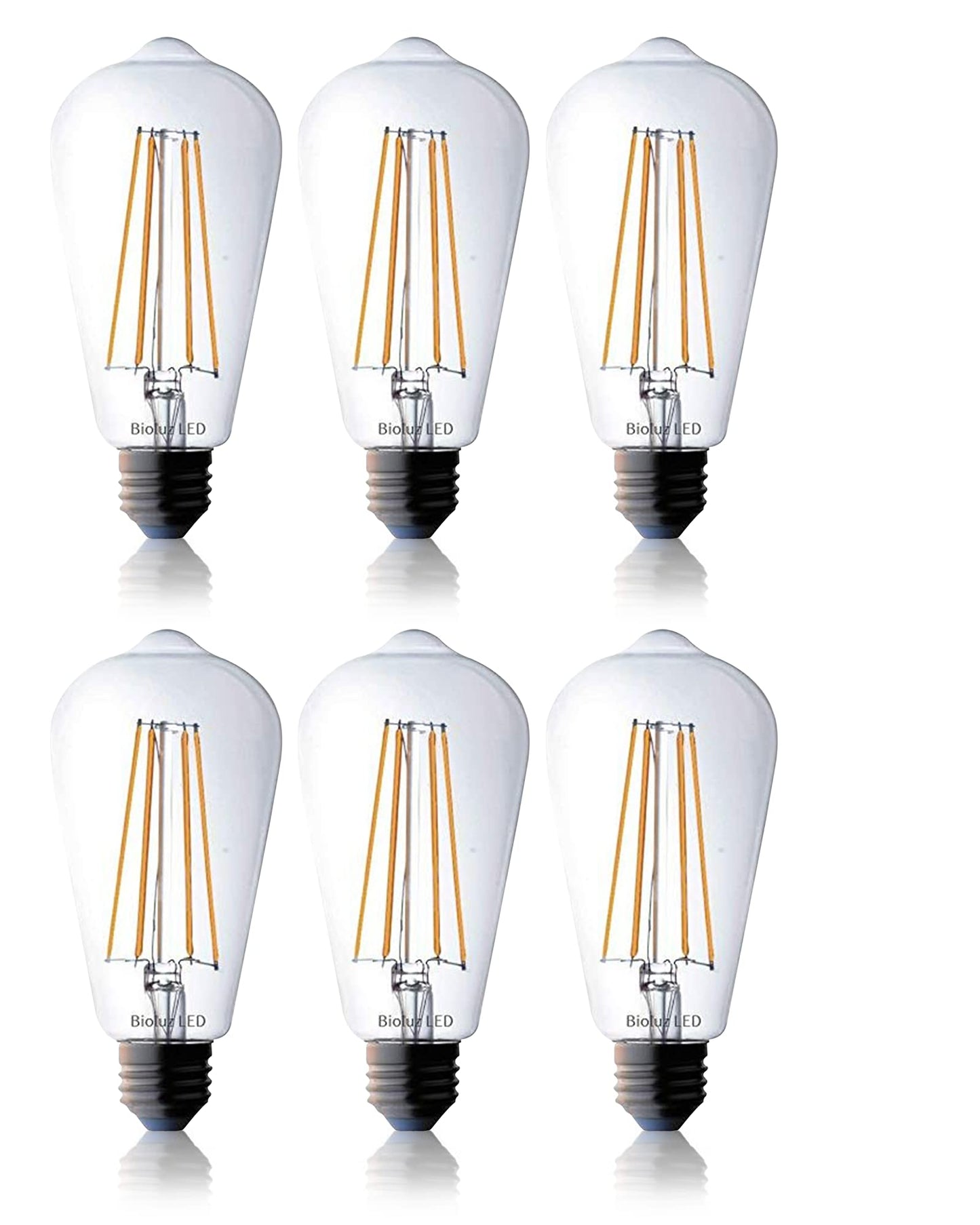 Bioluz Dimmable Edison Light Bulbs - 800 Lumen Soft White 3000K Led Replacement For Incandescent Light Bulbs - 18-Pack Vintage Soft White Light Bulbs For Dimmable Lighting And Soft Lighting