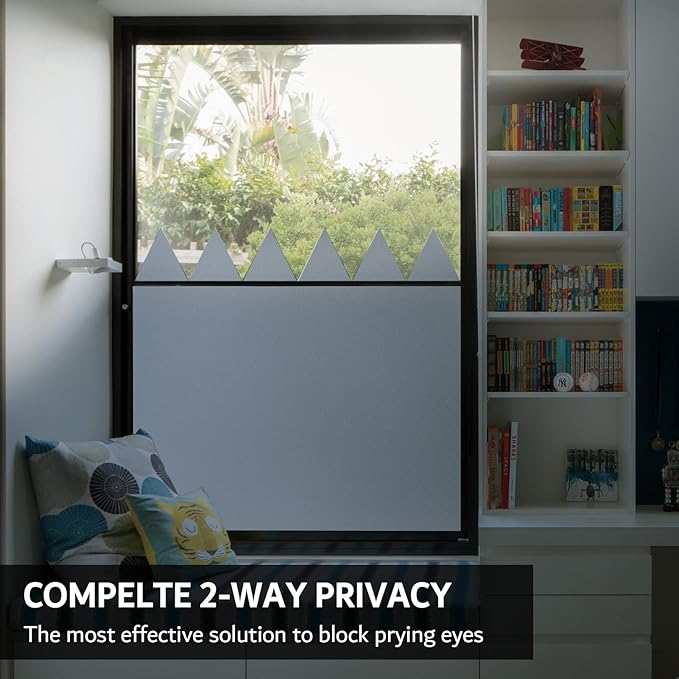 FEOMOS White Total Blackout Window Film, Static Cling Blackout Window Clings, 100% Light Blocking Film, Room Darkening Window Cover for Privacy Day Sleep Sun Blocking 35.4x78.7 inches