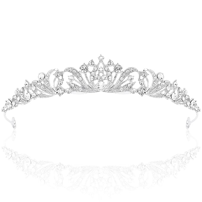 TOBATOBA Silver Tiara Crowns for Women Girls Wedding Tiara Princess Tiara for Wedding Prom Quinceanera Birthday Crown Hall...