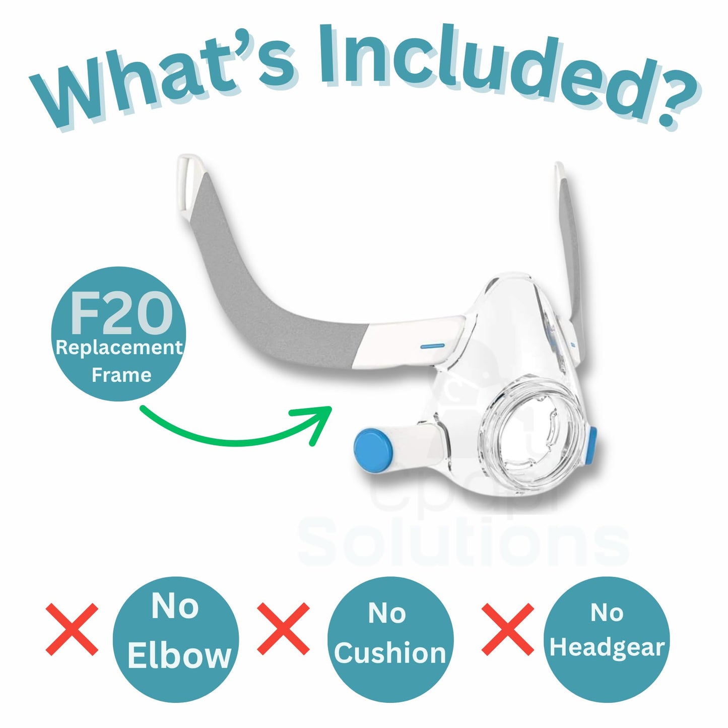 Cpapi Solutions F20 Frame Replacement for CPAP Mask – Standard One-Size Frame Only – Compatible with AirFit F20 and AirTouch F20 – Durable, Lightweight Design – No Headgear or Cushion Included