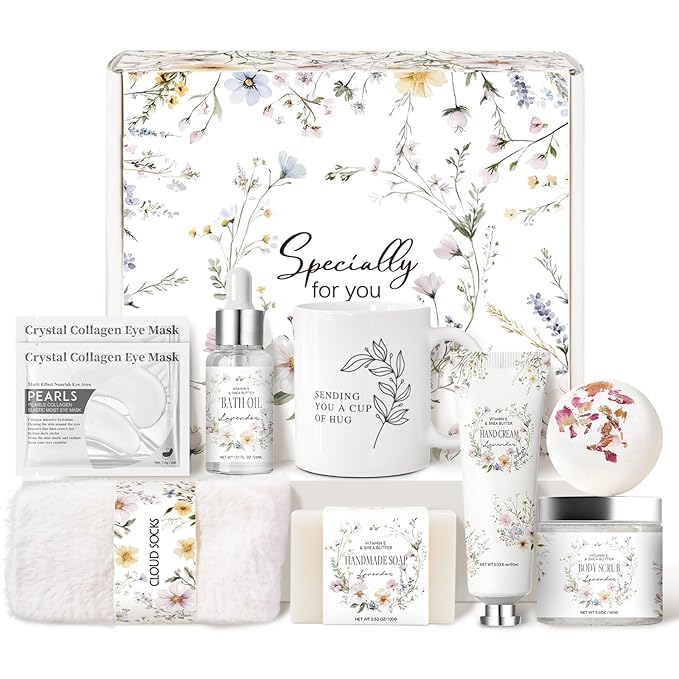 Get Well Gift Box for Women - Hugs & Healing Luxury Care Package for Her, Feel Better Soon Basket - Sympathy and After Sur...