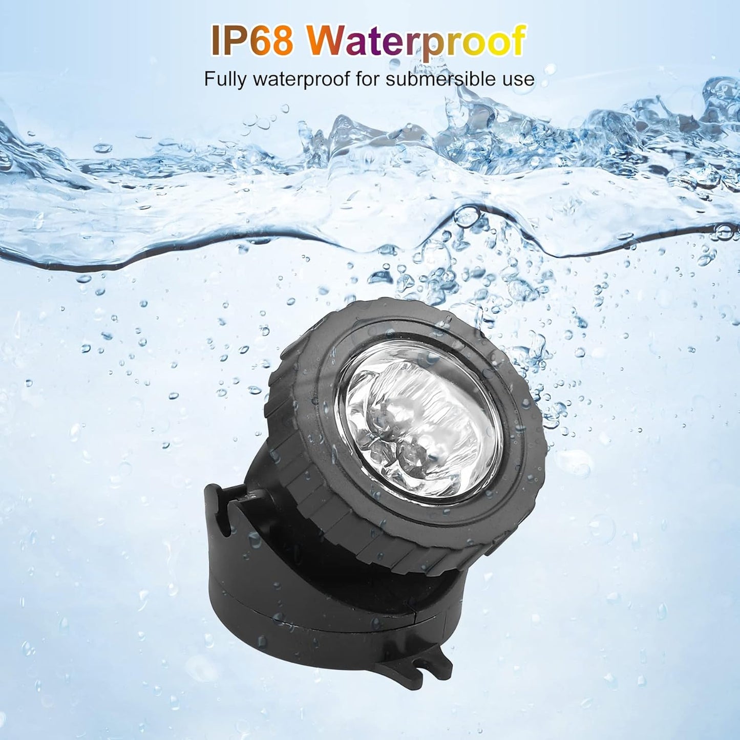 Cold White Pond Lights, Super Bright LED Underwater Submersible Landscape Spotlights, Switch Control IP68 Waterproof Fountain Lights for Fish Aquarium Tank Garden Yard Pool (Set of 3)