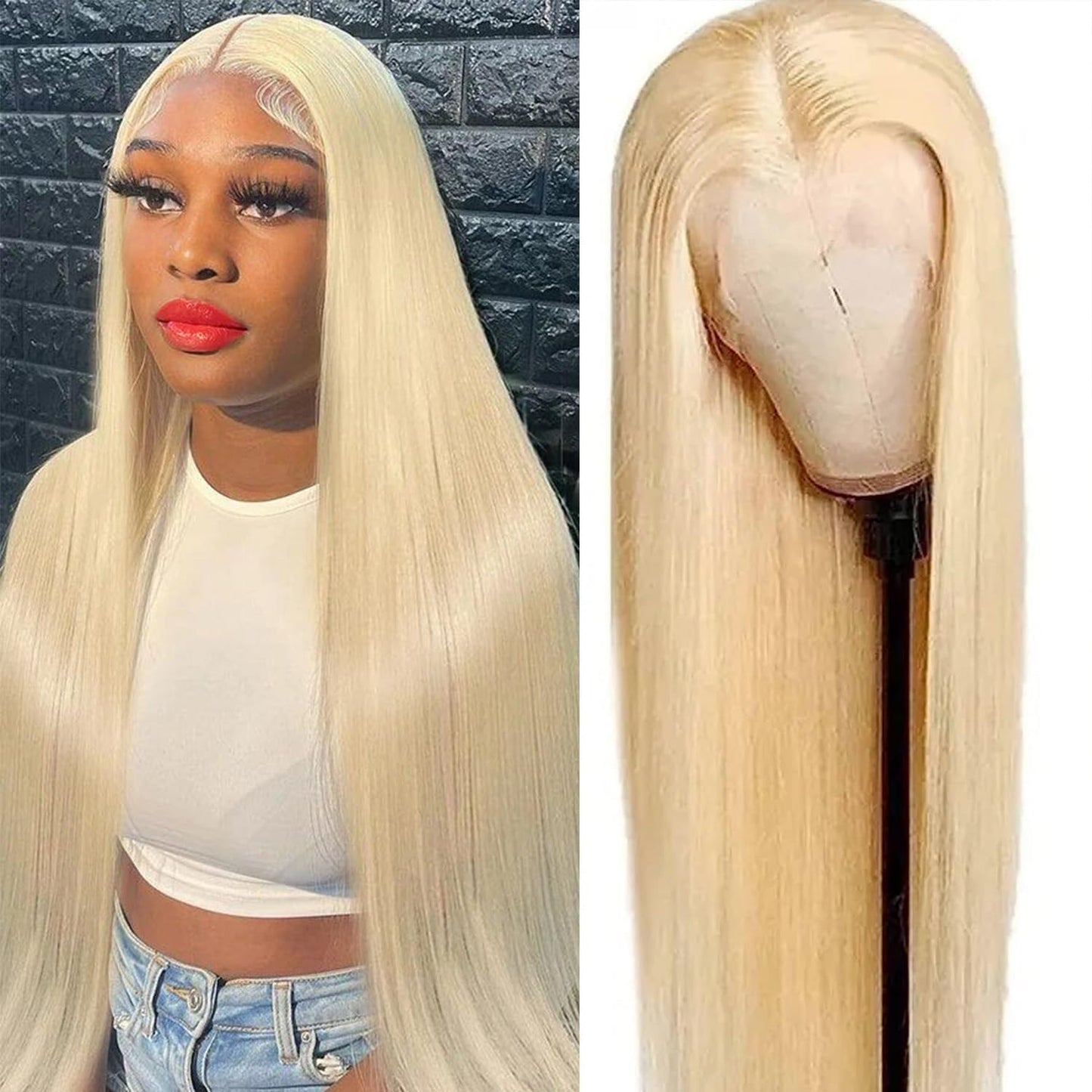 ENFLOKT 613 Lace Front Wig Human Hair 200% Density Straight Blonde 13x6 Lace Frontal Wigs Human Hair Pre Plucked Blonde Wig Huma