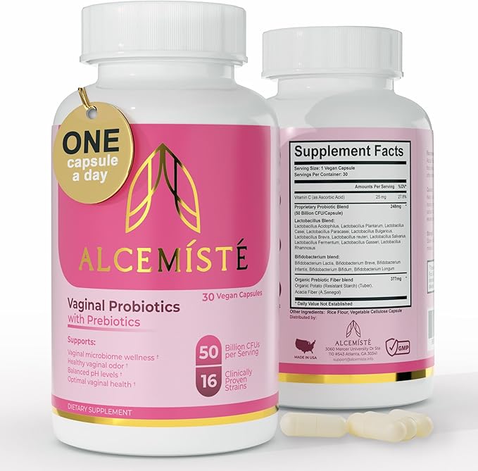 Vaginal Probiotics for Women pH Balance with Prebiotics + Lactobacillus Womens Probiotic Blend - Once Daily Vaginal Odor, BV, Yeast Control, Gut Health & Immune Support - 1 month Supply (30 servings)