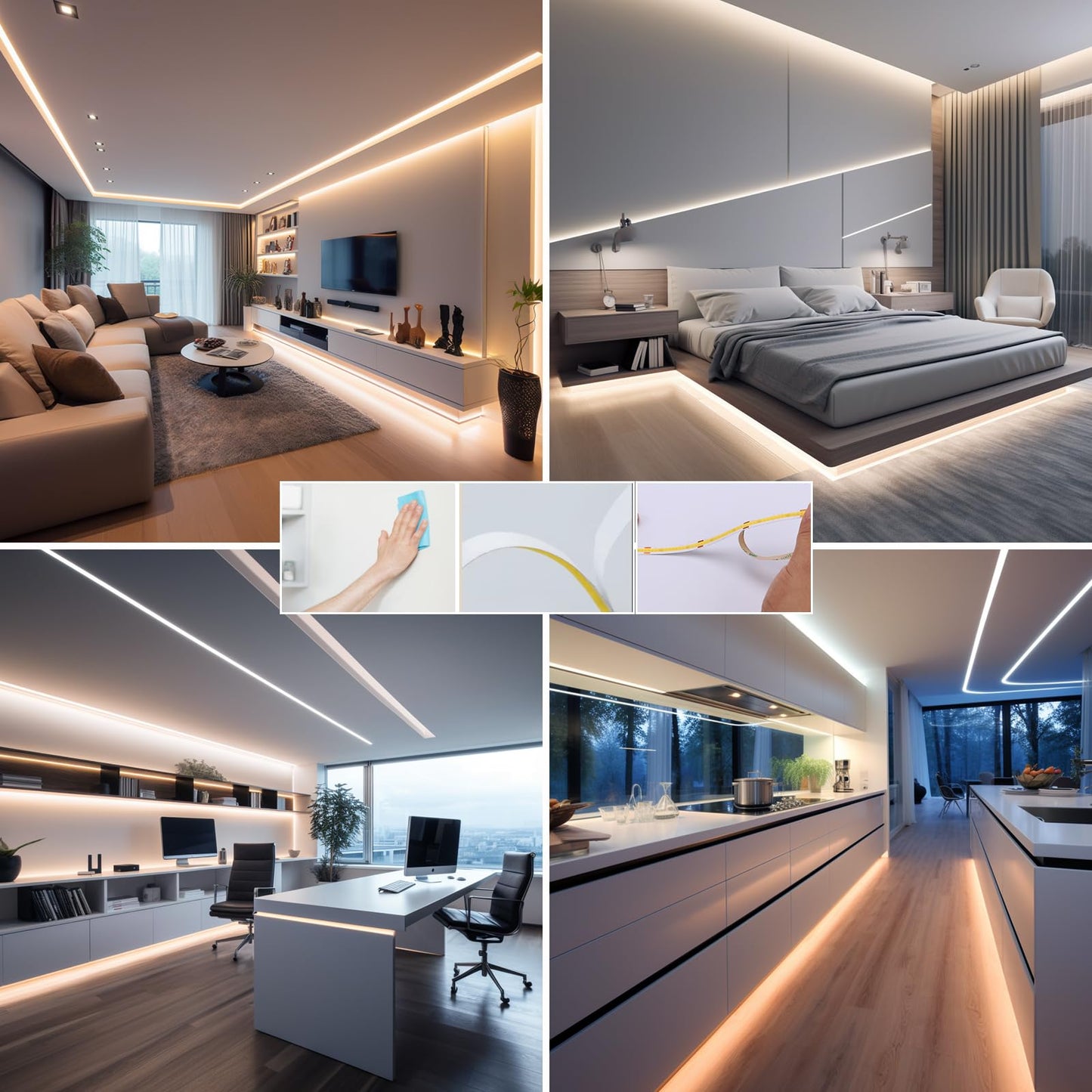 BENLUN 24V CCT COB LED Strip Lights Kit 65.6ft (2 Rolls of 32.8ft), 2700K-6500K Dimmable White Cuttable LED Tape Light CRI 93 with Remote Controller and Power Supply for Bedroom Indoor Decoration