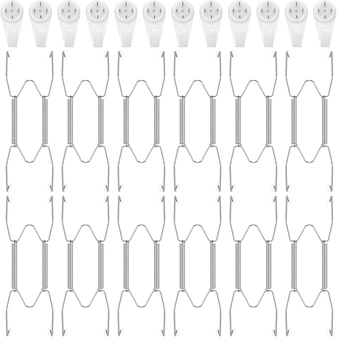 Hotop 12 Pieces Plate Hangers for Wall 4-5 Inch Stainless Steel Wire Invisible Plate Hangers Heavy Duty Display Holders with 12 Pieces Hooks for Wall Decorative(Silver)