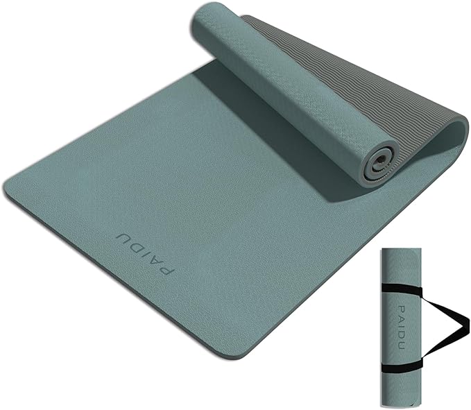 PAIDU Yoga Mat 8mm Super Thick TPE Fitness Mat | SGS Certified | Non-Slip, Odorless & Tear-Resistant | Unisex with Strap |...